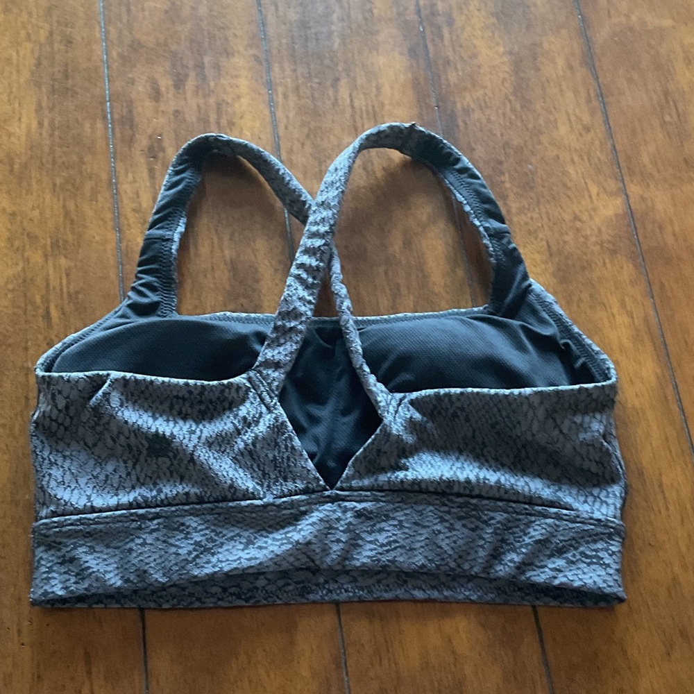 All in Motion Charcoal Patterned Sports Bra - Picture 3 of 3
